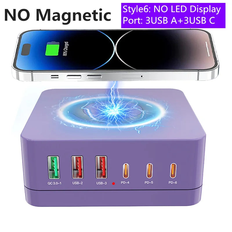1080W GaN USB C Charger 8-Port Desktop Charger Type C 330W PD3.0 PPS QC3.0 Fast Charging for MacBook Tablet Samsung iPhone 15 16