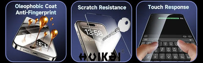 2 Pack For IPhone 17 Pro Max 16 15 Pro Tempered Glass Screen Protector  Auto Dust-Elimination Installation Bubble Free HD Clear
