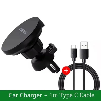 30W Fast Car Magnetic Wireless Charger Dock Macsafe For iPhone 12-16 Pro Max Mini Air Vent Mount Clip Car Phone Holder Stand
