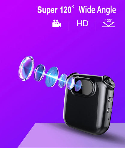 V9 Mini Clip Necklace Camera 1080P Portable Cam Dispaly Screen Audio Video Voice Photo Recorder Smart Loop Recording Camcorder