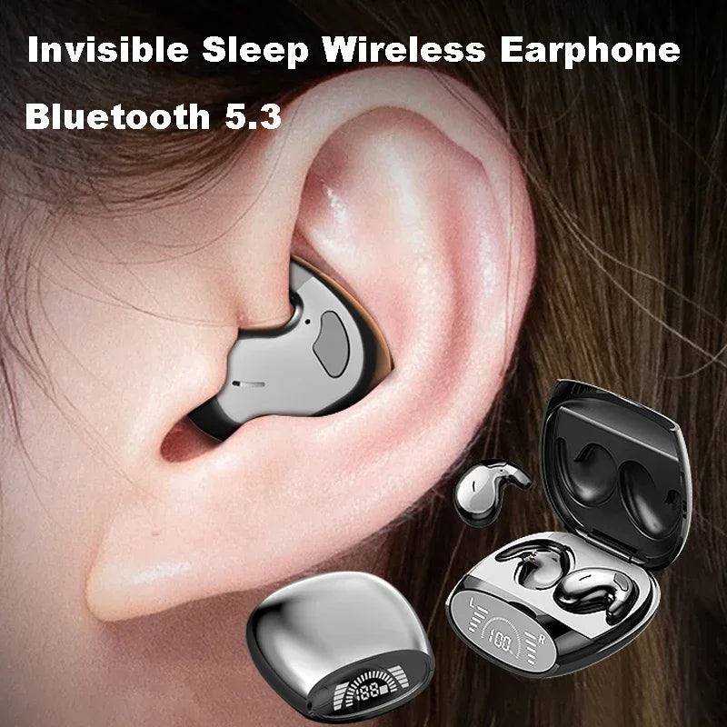 Sleep Invisible Stereo Headset IPX5 Waterproof Wireless Bluetooth Earphone Earbuds with Mic for Phone Bluetooth 5.3 Headphones - Universal Market