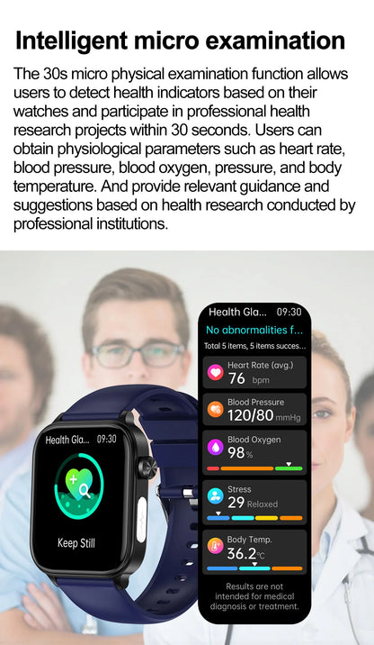 AI Diagnostic Detector Smart Watch Women Blood Lipid and Uric Acid Body Composition Test Women Menstrual Health Tracker 2025 New