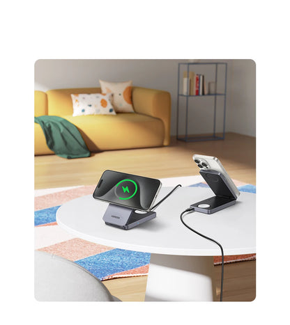 UGREEN 3-in-1 MFi 15W MAX Magnetic Wireless Charger Qi2 Charging Stand For iPhone 16 17 Pro Max For MagSafe Fast Charger