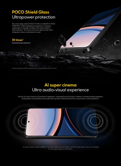 POCO F7 Ultra Global Version Smartphone Snapdragon® 8 Elite 50MP camera 6.67" 120Hz Display 120W wired and 50W wireless 5G NFC
