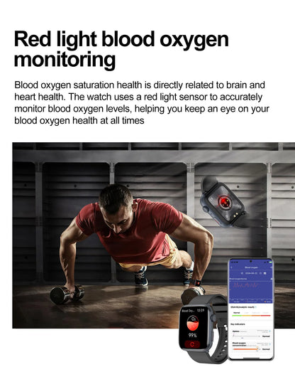 2025 AI Diagnosis NFC Smart Watch Women 1.85 inch AMOLED Blood pressure Heart Rate Temperature BT call Smartwatches Men For IOS