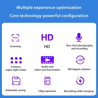 Surveillance Camera Wifi Wireless Remote Home High-Definition Infrared Night Vision Pet Cylinder 180 Degree Rotation Camera
