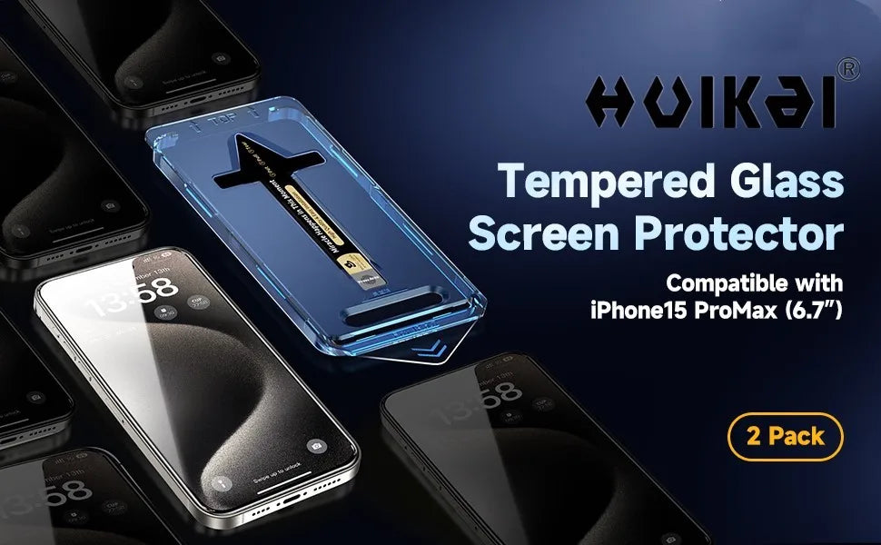 2 Pack For IPhone 17 Pro Max 16 15 Pro Tempered Glass Screen Protector  Auto Dust-Elimination Installation Bubble Free HD Clear