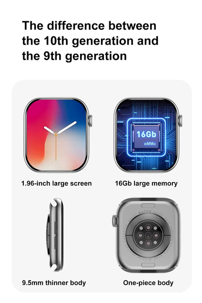 2025 New Series 10 For Apple Watch 10 SmartWatch 16G Memory Music Video NFC Bluetooth Call Waterproof Smartwatch For Android IOS