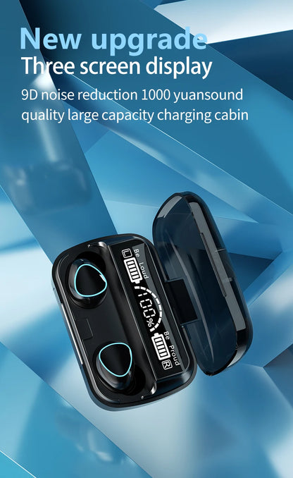 TWS M10 Wireless Bluetooth Headset with Charge Box for Phone Noise Cancelling Mic Earbuds LED Display Headphones Sport Earphones - Universal Market