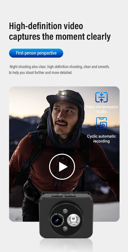 2MP Sport Action Camera Headlight First Perspective Built-in 1000mAh Battery Video Recorder Smart Wave Hand Induction Action Cam