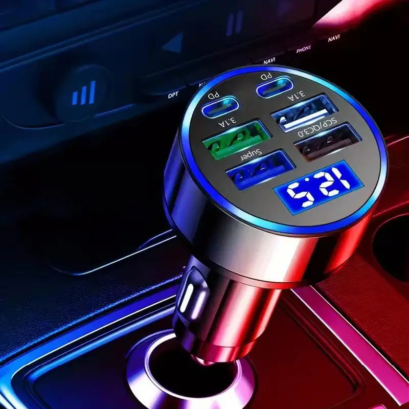 300W USB Car Charger PD QC3.1 USB C Car Phone Charger Type C Adapter for iPhone Samsung Huawei Xiaomi Quick Charge ﻿