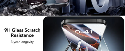 ESR for 3 Pack iPhone 17 Pro Max Screen Protector for iPhone 16/15/14/13 Armorite Tempered Glass Military Grade Film HD/Privacy