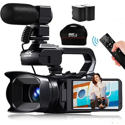 64MP 4K 60FPS Camcorder For Tiktok Youtube Video Camera Rotate Touch Screen Photography Camera WIFI Streaming Webcam Recorder - Universal Market