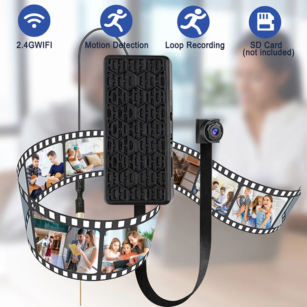 HD 1080P DIY Portable WiFi IP Mini Camera P2P Infrared Night Vision Remote View Micro Webcam Camcorder Wearable Video Recorder - Universal Market