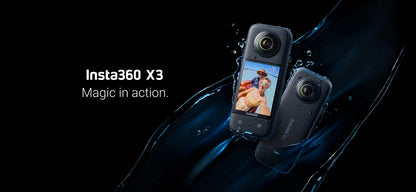 Insta360 X3 - Waterproof 360 Action Camera with 1/2" 48MP Sensors, 5.7K 360 Active HDR Video, 72MP 360 Photo, 4K Single-Lens