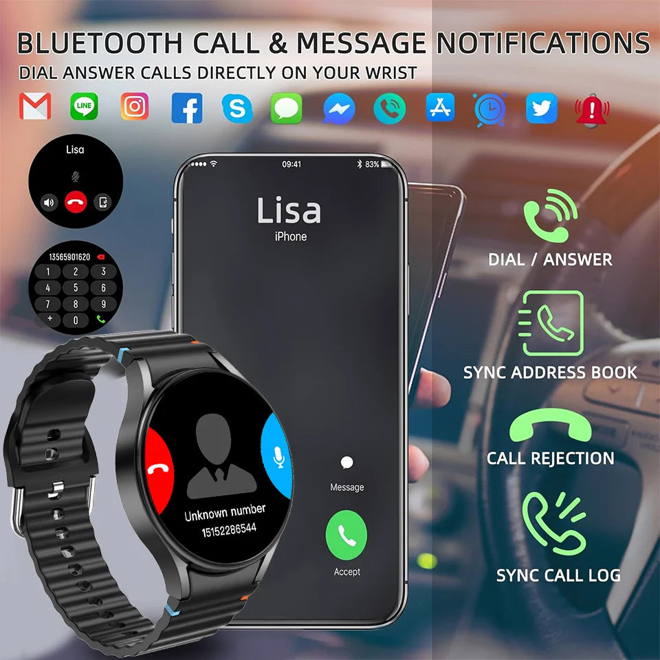 2025 New Bluetooth Call Smart Watch 7 Classic Men AMOLED HD Screen AI Voice Assistant Bluetooth Call NFC GPS Smartwatch Women