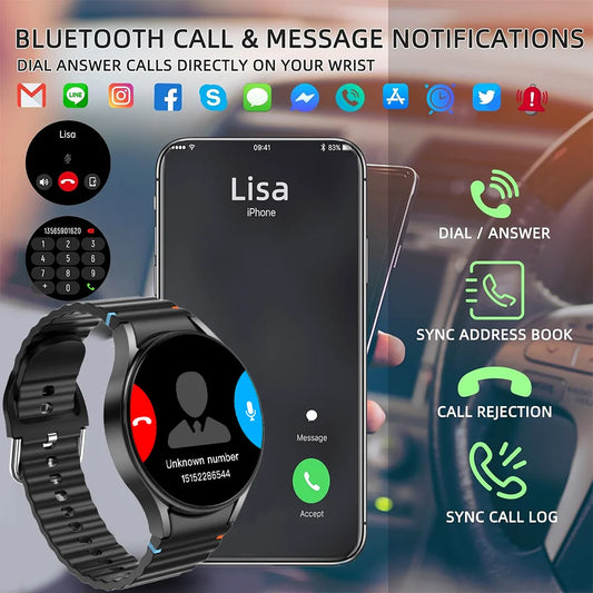 2025 New Bluetooth Call Smart Watch 7 Classic Men AMOLED HD Screen AI Voice Assistant Bluetooth Call NFC GPS Smartwatch Women