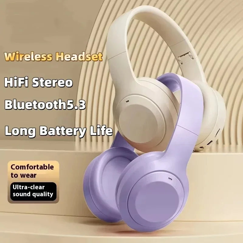 M5 Wireless Headset Bluetooth5.3 HiFi Stereo Earphones Noise Cancelling Gaming Headband Foldable with Mic Earbuds - Universal Market