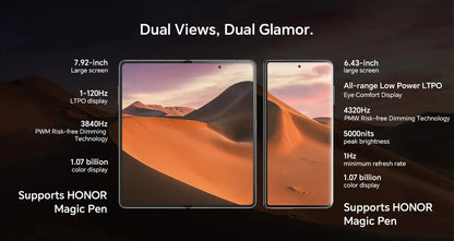 Honor Magic V3 Global Version 5G Foldable 7.92'' LTPO AMOLED 120Hz Display 50MP Cameras Snapdragon 8 Gen 3 5150mAh 66W NFC