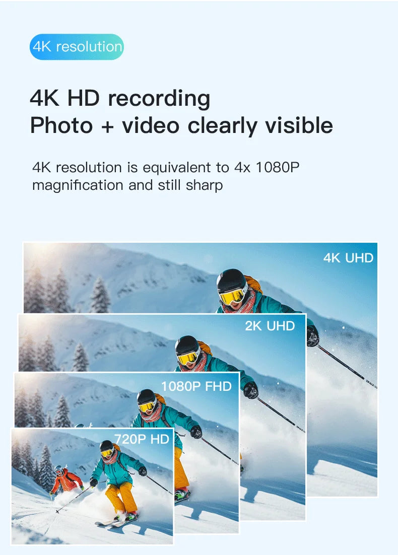 4K portable WIFI camera, sports bike camera, integrated helmet handlebar, motorcycle, road sports camera, mini UHD sports camera