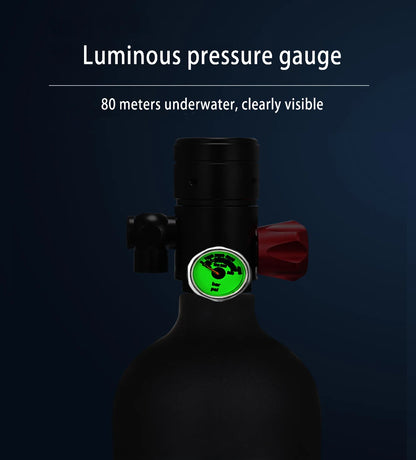 Scuba Diving Oxygen Tank  1L Cylinder Underwater Breather for  with Breathing Valve A Set - Universal Market