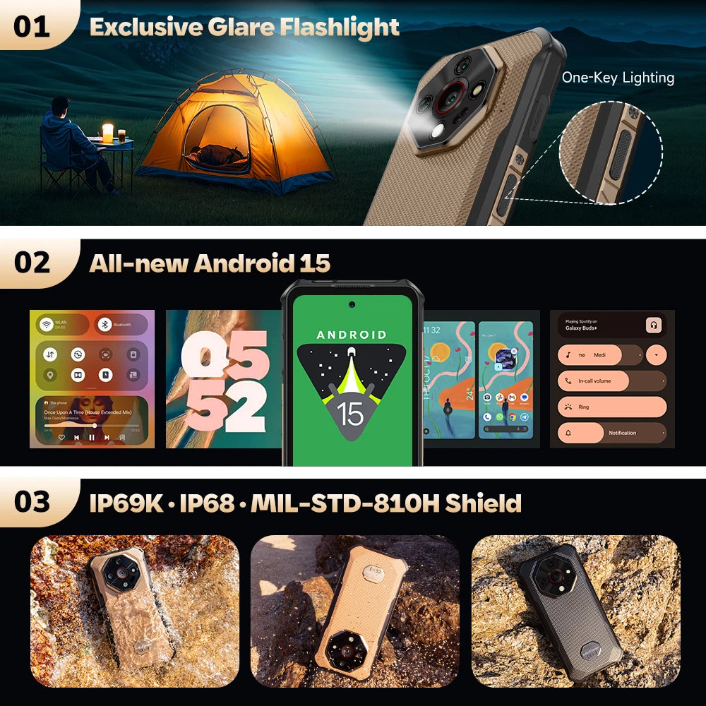 【World Premiere】Ulefone Armor X16 Pro 5G Rugged Phone 10360mAh Battery 256GB ROM NFC Android Smartphone with Google Gemini