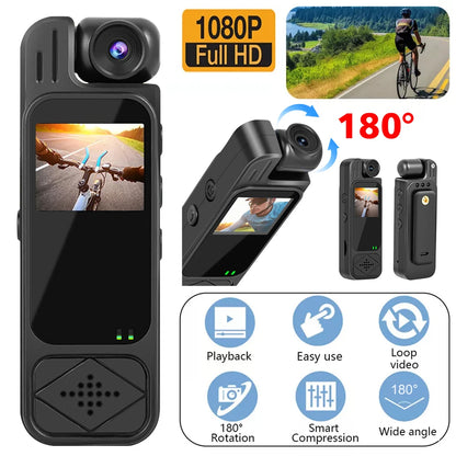 128GB Full HD 1080P Mini Body Camera Body Mounted Camera Night Vision Digital Video Recorder 1.3inch Bodycam Worn Police Camera