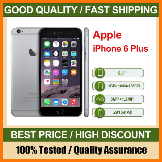 Original Used Apple iPhone 6 Plus Unlocked Mobile Phone Face ID 5.5" 16/64/128GB ROM 8MP IOS NFC Camera 	Dual-core  Smartphones - Universal Market