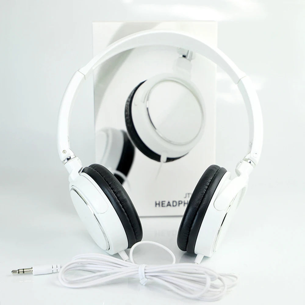 Universal 3.5mm Wired Computer Headphone Foldable Portable Music Gaming Headset Noise Canceling Sports Earphone Stereo Headset - Universal Market