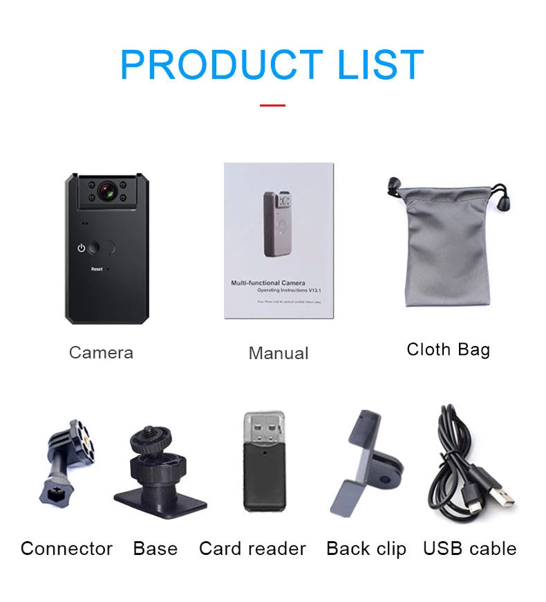 MD90-1 Mini Camcorder 1080P Body Camera Night Vision Sport Outdoor DV Voice Video Recorder Action Cam - Universal Market