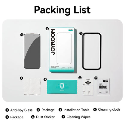 Joyroom 1/2PCS Anti-Spy Glass For iPhone 17 Pro Max Privacy Screen Protector Glass For iPhone 12-17 Pro Max Tempered Glass Film