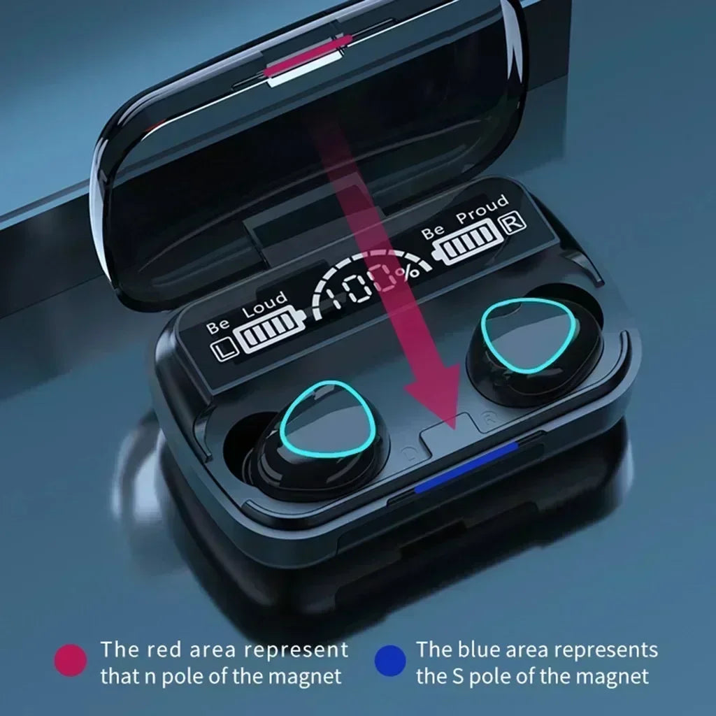 Original M10 Headphones Bluetooth Wireless Earpods Sports Stereo Noise Canceling Headphone Microphone Speaker - Universal Market