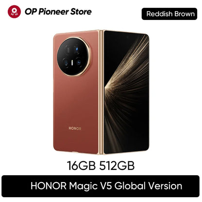 New ArrivalGlobal Version HONOR Magic V5 5G Foldable Smartphone 7.95" LTPO OLED Display Snapdragon 8 Elite 5820mAh 66W Wired NFC