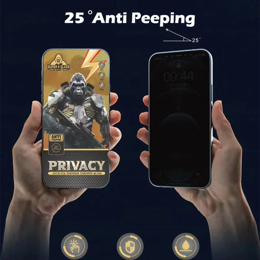 King Kong Gorilla Privacy Screen Protector For iPhone 11 12 13 14 15 Pro Max Anti-spy Tempered Glass For iPhone X XS Max 13 Pro