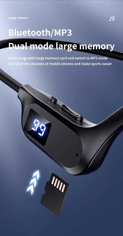 Xiaomi X7 Wireless Bone Conduction Earphone Sport Bluetooth Compatible Memory Card Digital Display With Mic For Sports Earbuds - Universal Market
