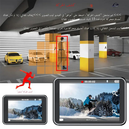 Action Camera F6W Wireless Mic 5K 4K60FPS 48MP 2.2" Touch LCD EIS Dual Screen Wi-Fi 170D Waterproof 30M 8X Zoom Sports Camera