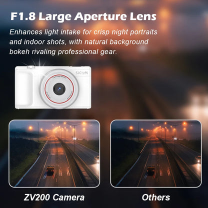 ZV200 5K Vlogging Camera 80MP 360 Flip Screen F18 Auto Focus 5K 30fps Portable for Travel Creators