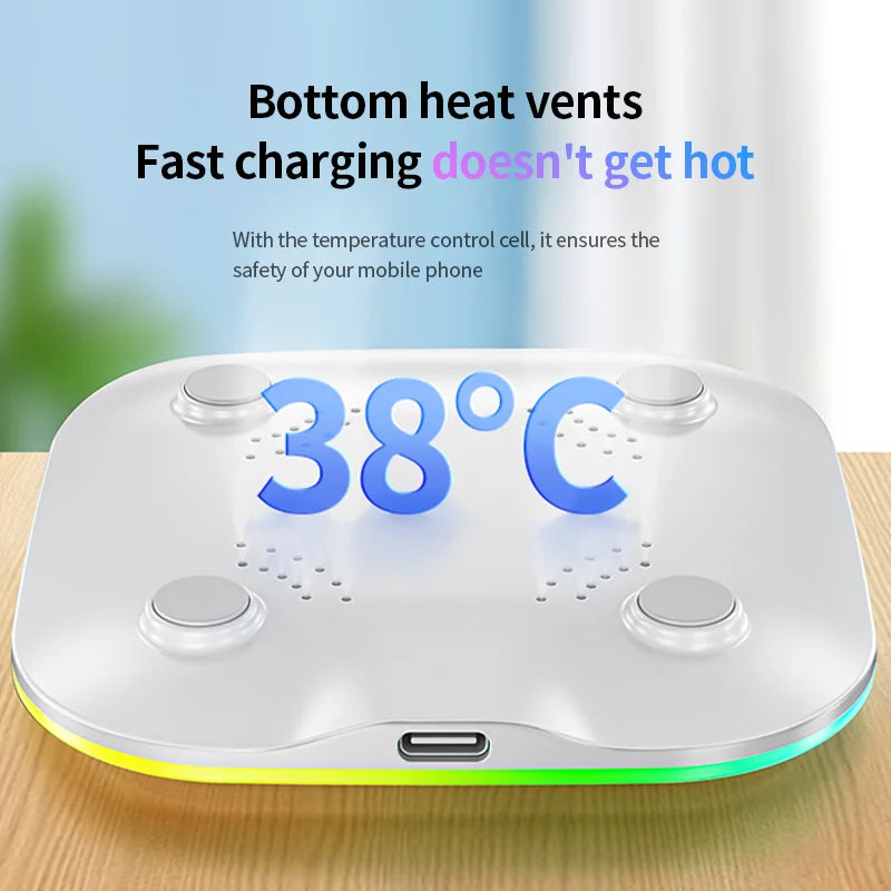 2025 New Wireless Charger 3-In-1 Magnetic Charger - Compatible With All Iphone Models, Smartwatches, And Headphones