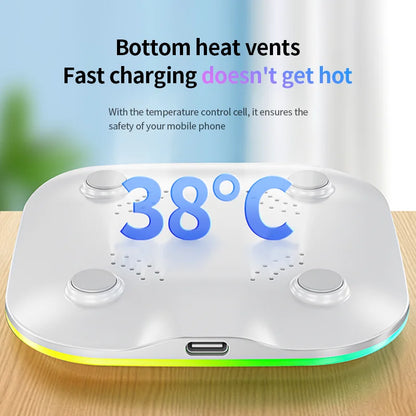 2025 New Wireless Charger 3-In-1 Magnetic Charger - Compatible With All Iphone Models, Smartwatches, And Headphones