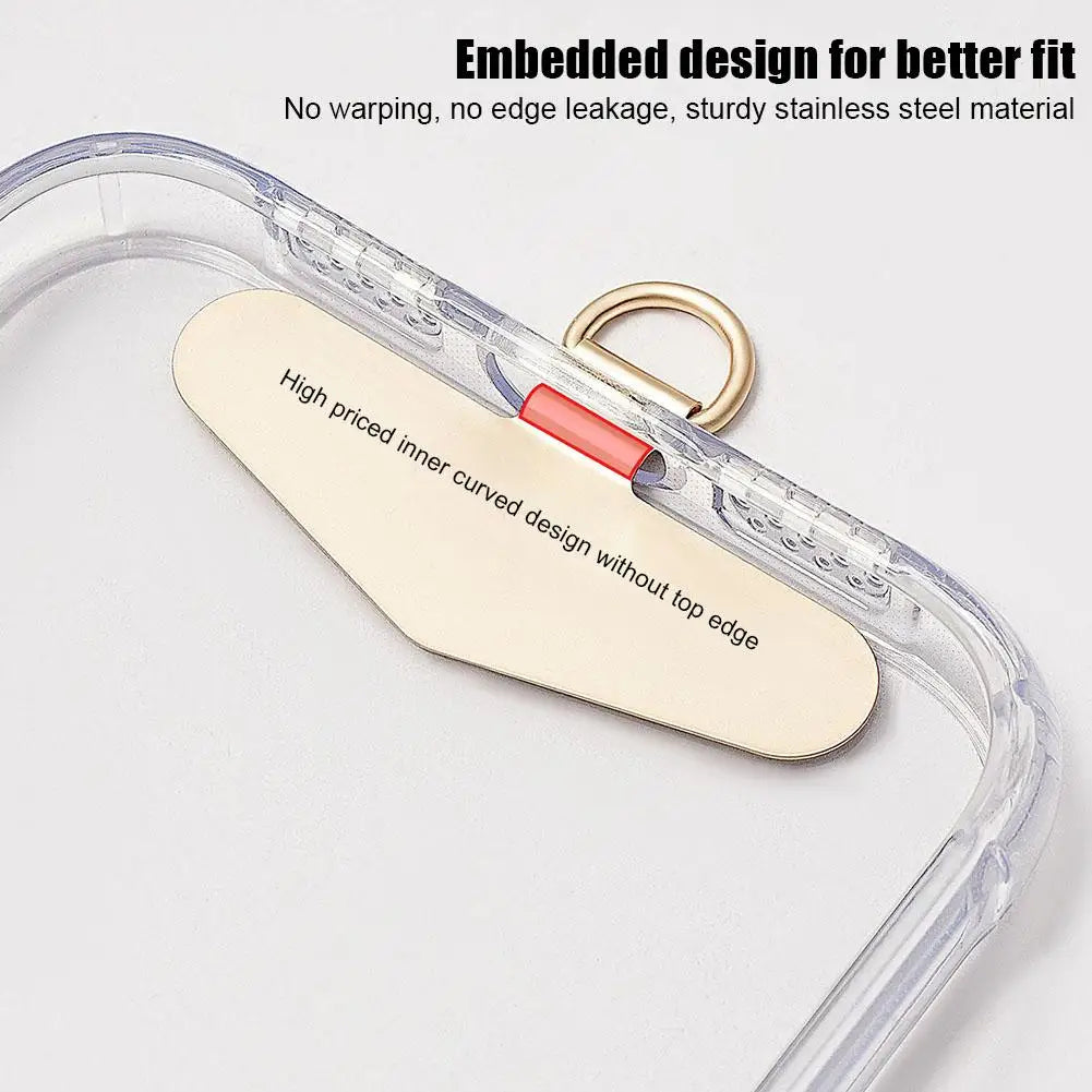 Universal Ultra Thin Steel Phone Lanyard With Metal Gasket Patch Card Clip Strap Hang Cord Tab For Mobile Phon - Universal Market