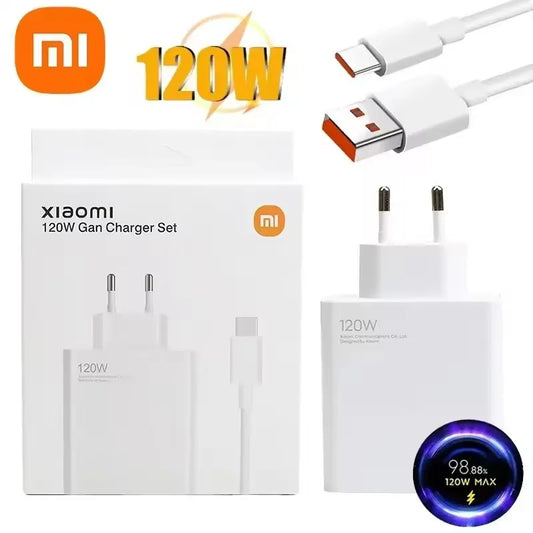 Xiaomi Original 120W Ultra Fast Charger QC 5.0 EU Plug 6A Type C Cable 67W 55W 33W Rapid Charging Adapter For iPhone Huawei 2025