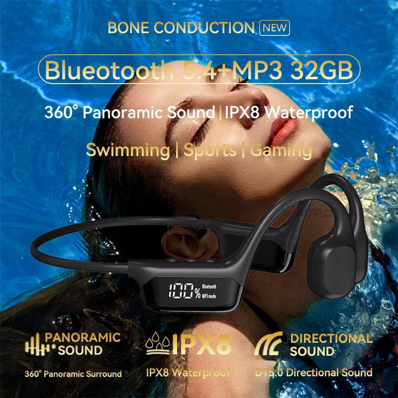 Xiaomi Mijia Bone Conduction Earphones IPX8 Waterproof Headset for Swimming Bluetooth 5.4 Wireless Sport Headphones MP3 32G RAM - Universal Market