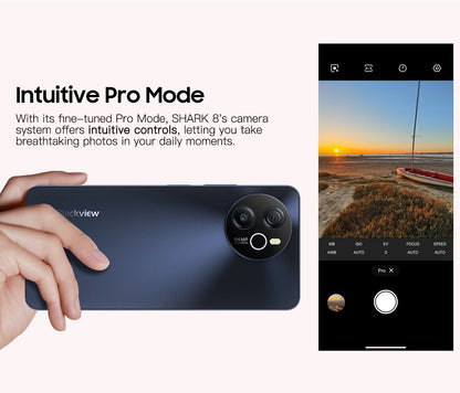 Blackview SHARK 8 Smartphone Android13 G99 Mobile Phone 6.78'' 120Hz 2.4K Display 16 (8+8) GB RAM 256GB ROM 64MP Cameras Phones