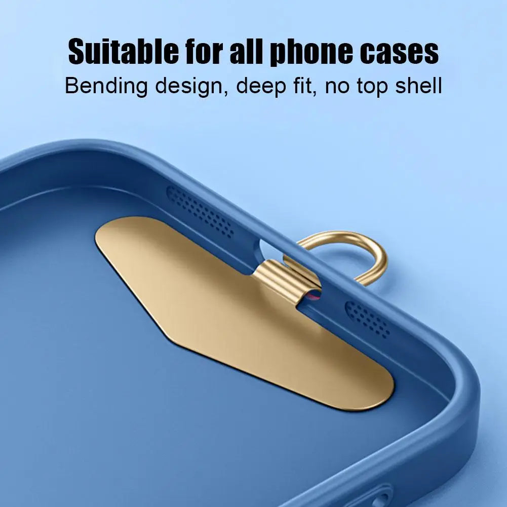Universal Ultra Thin Steel Phone Lanyard With Metal Gasket Patch Card Clip Strap Hang Cord Tab For Mobile Phon - Universal Market