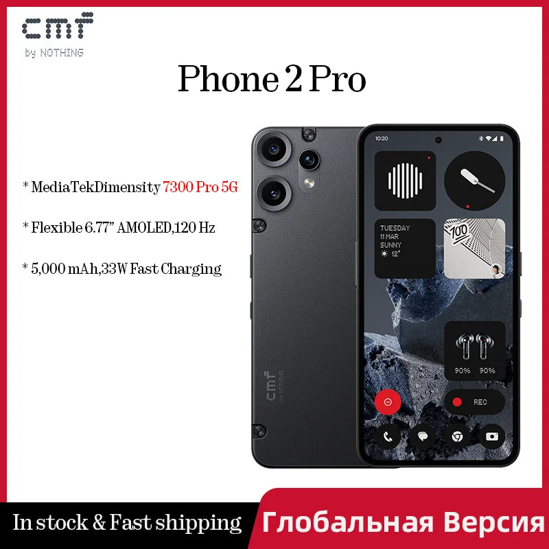 CMF Phone 2 Pro Global Version 6.77 AMOLED 120Hz MediaTek Dimensity 7300 Pro 5G  5000 mAh   Main Camera 50MP  33W