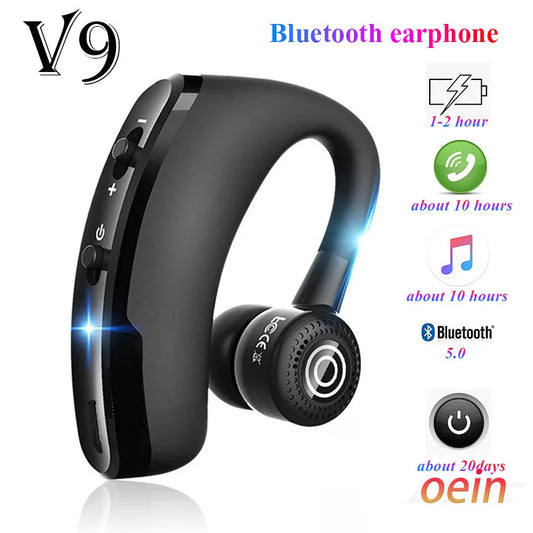 V9 earphones Bluetooth headphones Handsfree wireless headset Business headset Drive Call Sports earphones for iphone Samsung - Universal Market