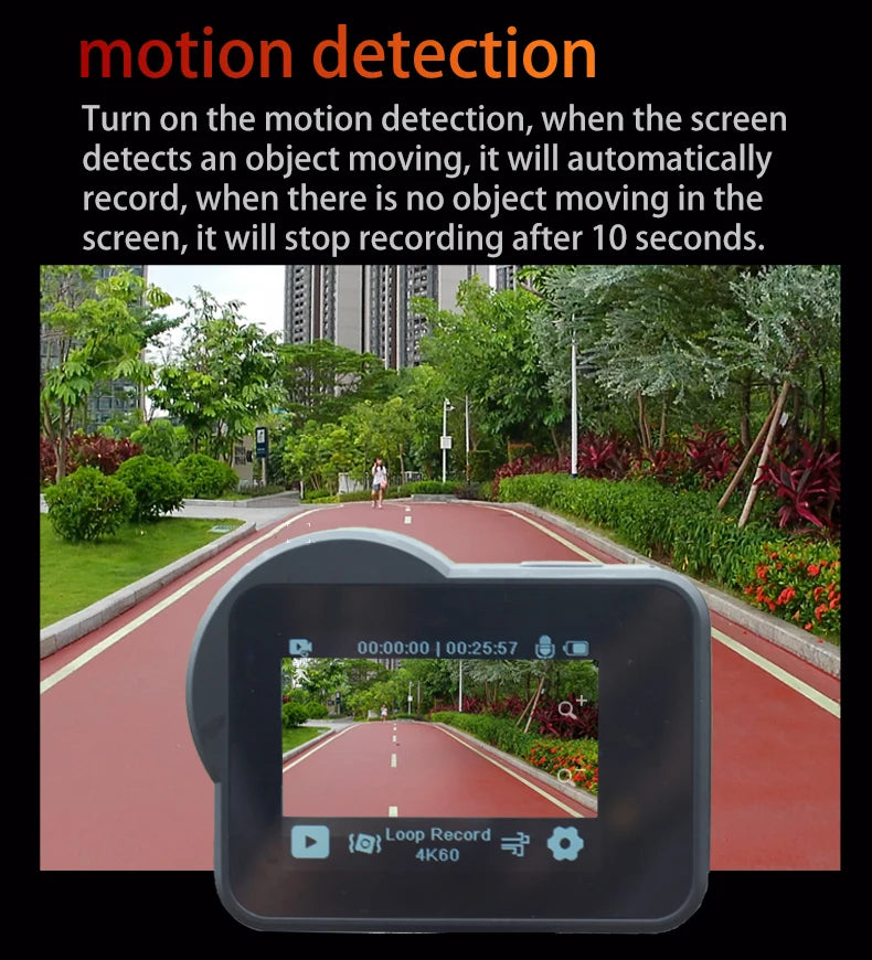 VIRAN V10 5K Action Camera Electronic Image Stabilization 2" Touch LCD 4K Waterproof Action Camera Dashcam Motion Detection