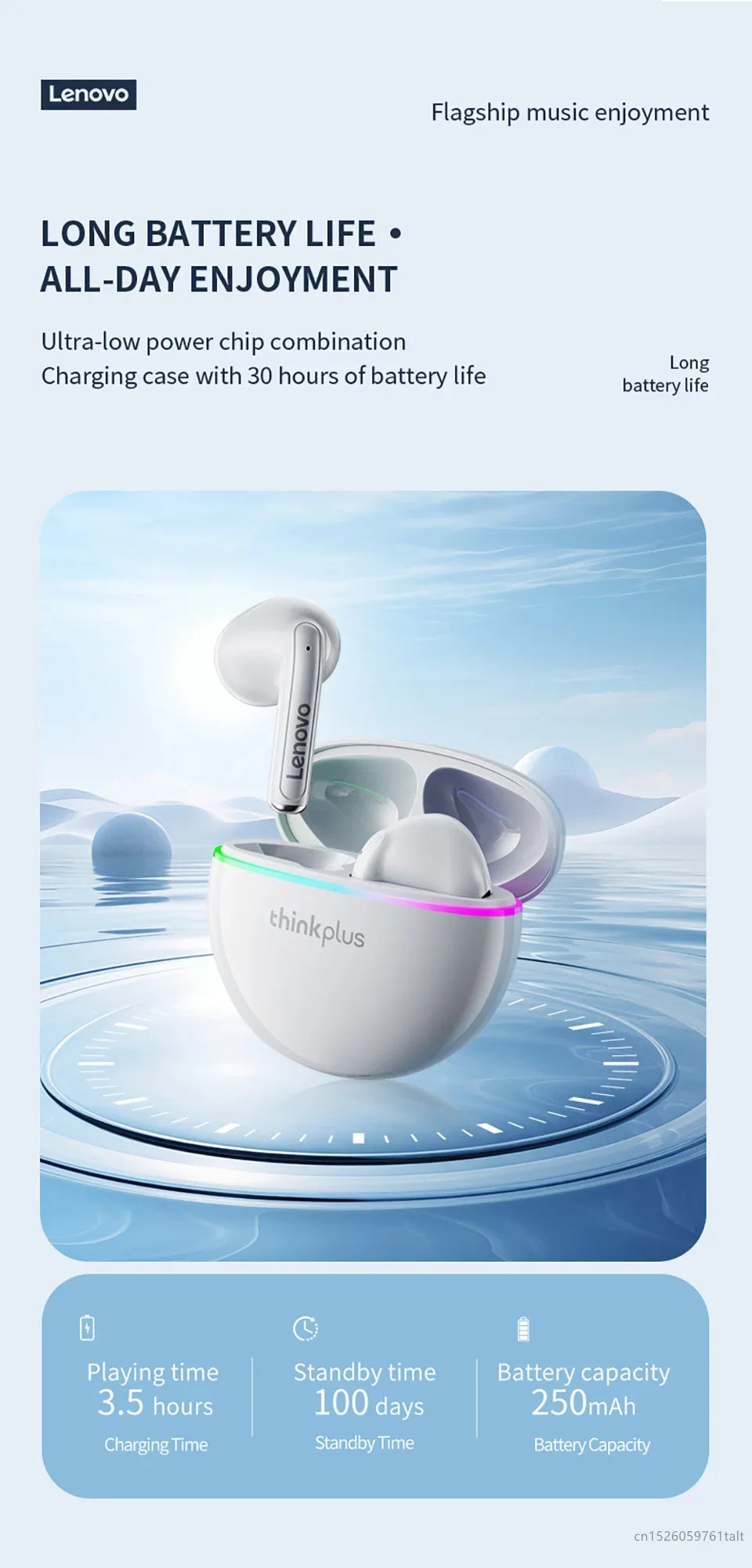 New Lenovo XT97 Mini Earphones Wireless Bluetooth 5.3 Headphones 13mm Dynamic Coil HiFi Stereo Earbuds HD Mic Game Music Headset - Universal Market