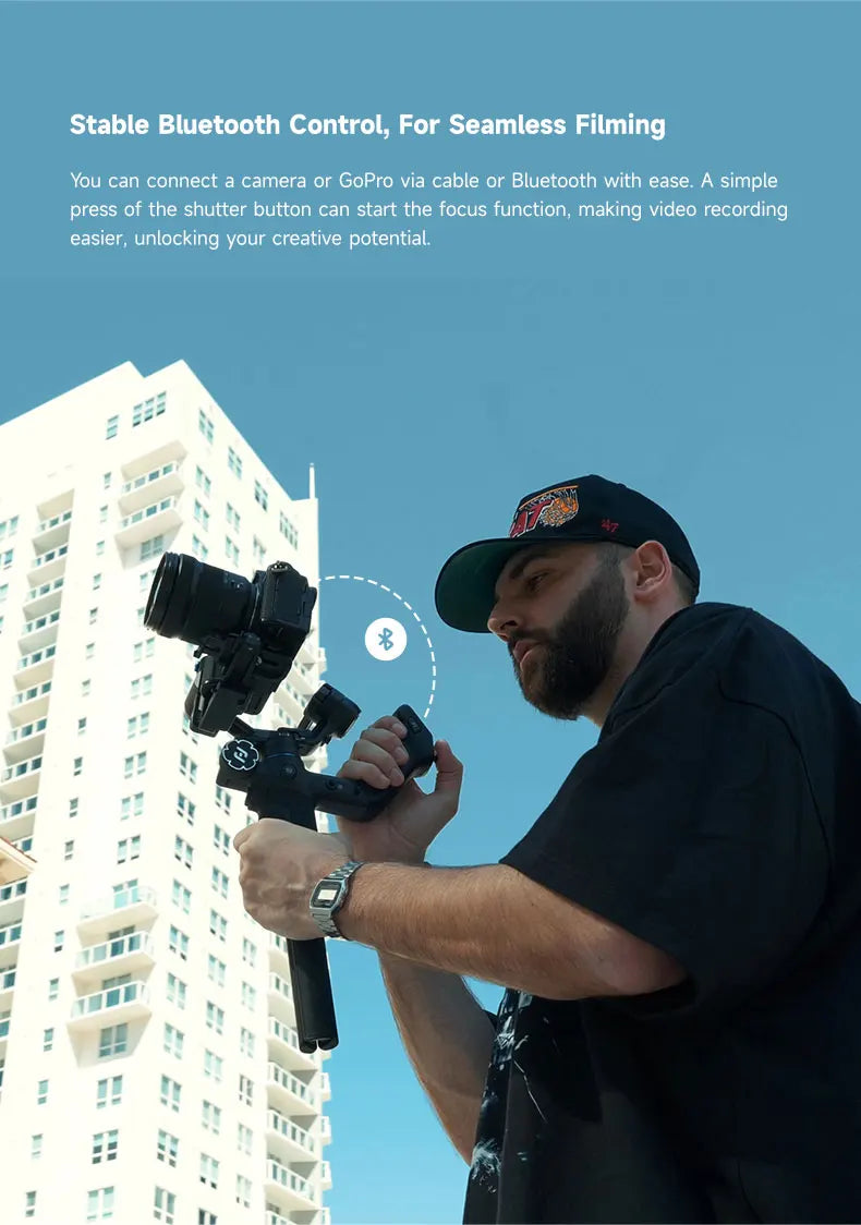 FeiyuTech SCORP Mini 3 Pro Gimbal with Detachable Remote Handle & AI 4.0 Tracking for Mirrorless, Action Camera & Smartphones - Universal Market