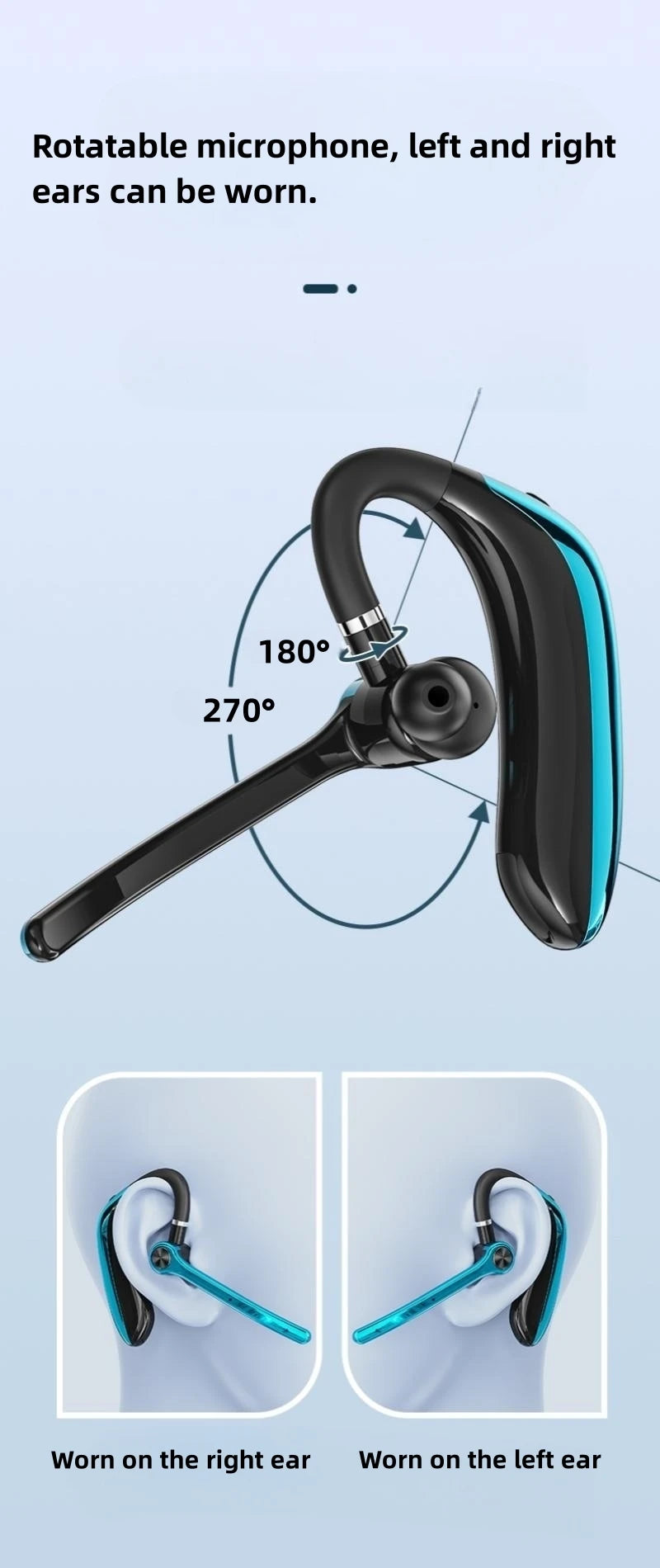 M80A Wireless Bluetooth Headset 5.3 Earphones Dual Connection Headphone with Dual Mic ENC Noise Cancelling Hands-free Earbuds - Universal Market